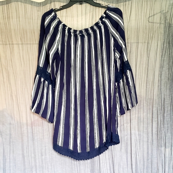 Off the shoulder, rayon dress. NWOT - Picture 2 of 6